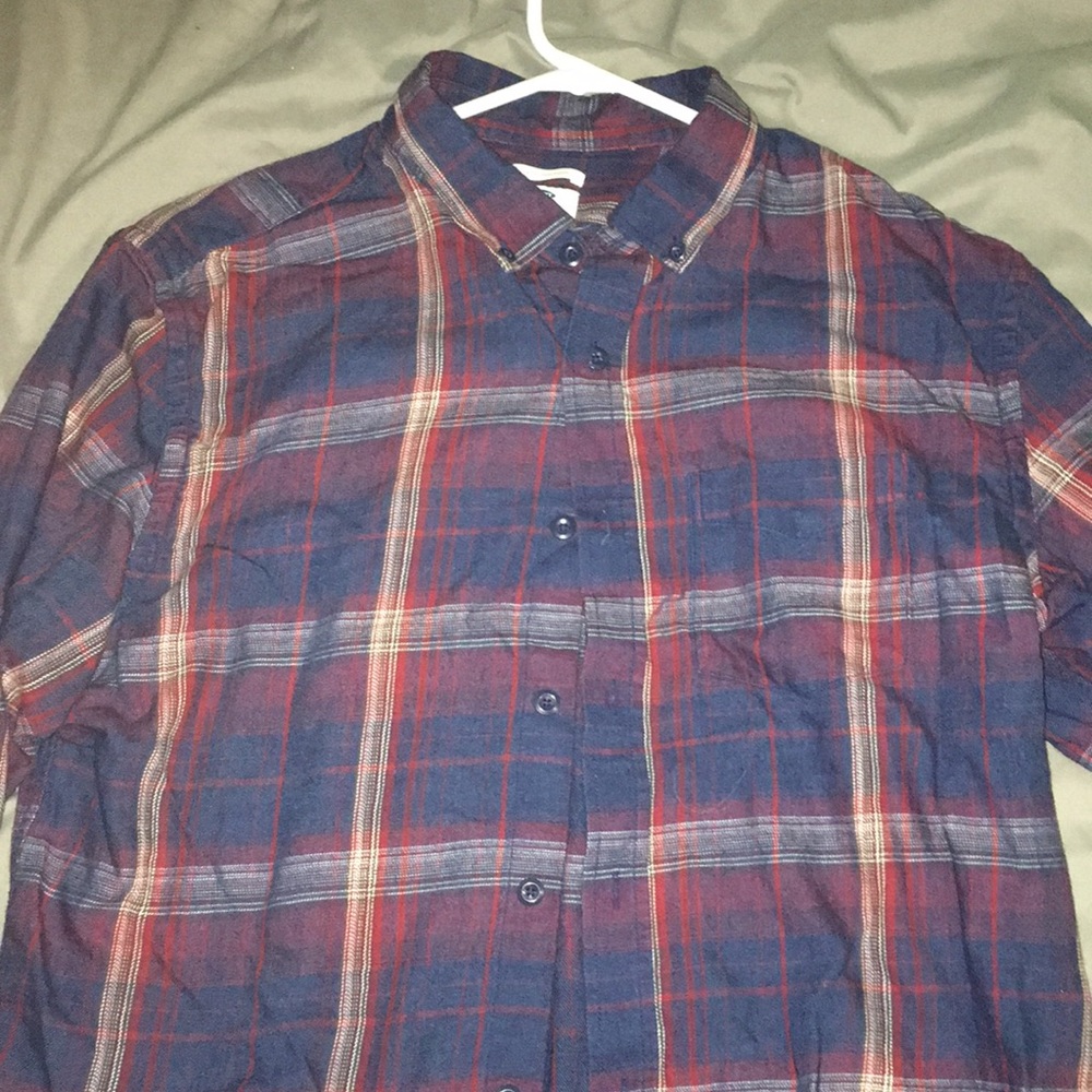 Red and blue plaid Button up